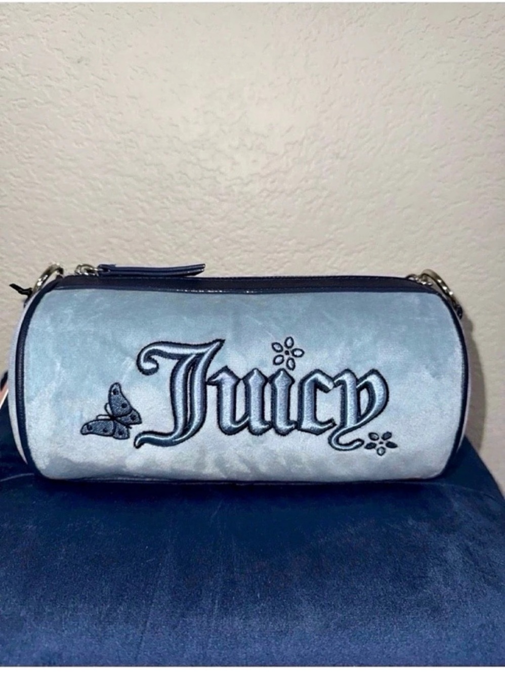 Juicy Couture Juicy In The Sky Barrel Bag Blue NWT